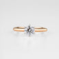 Vanitoso B - 24K rose Gold solitaire ring with a Diamond